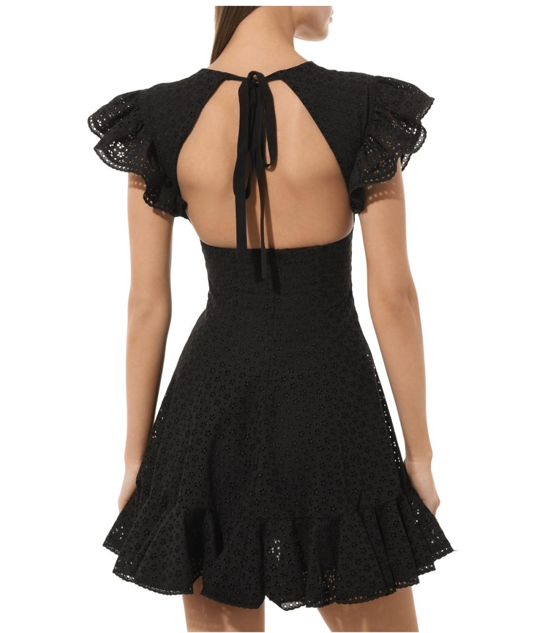 PHILOSOPHY DI LORENZO SERAFINI Черное хлопковое коктейльное платье, фото 4