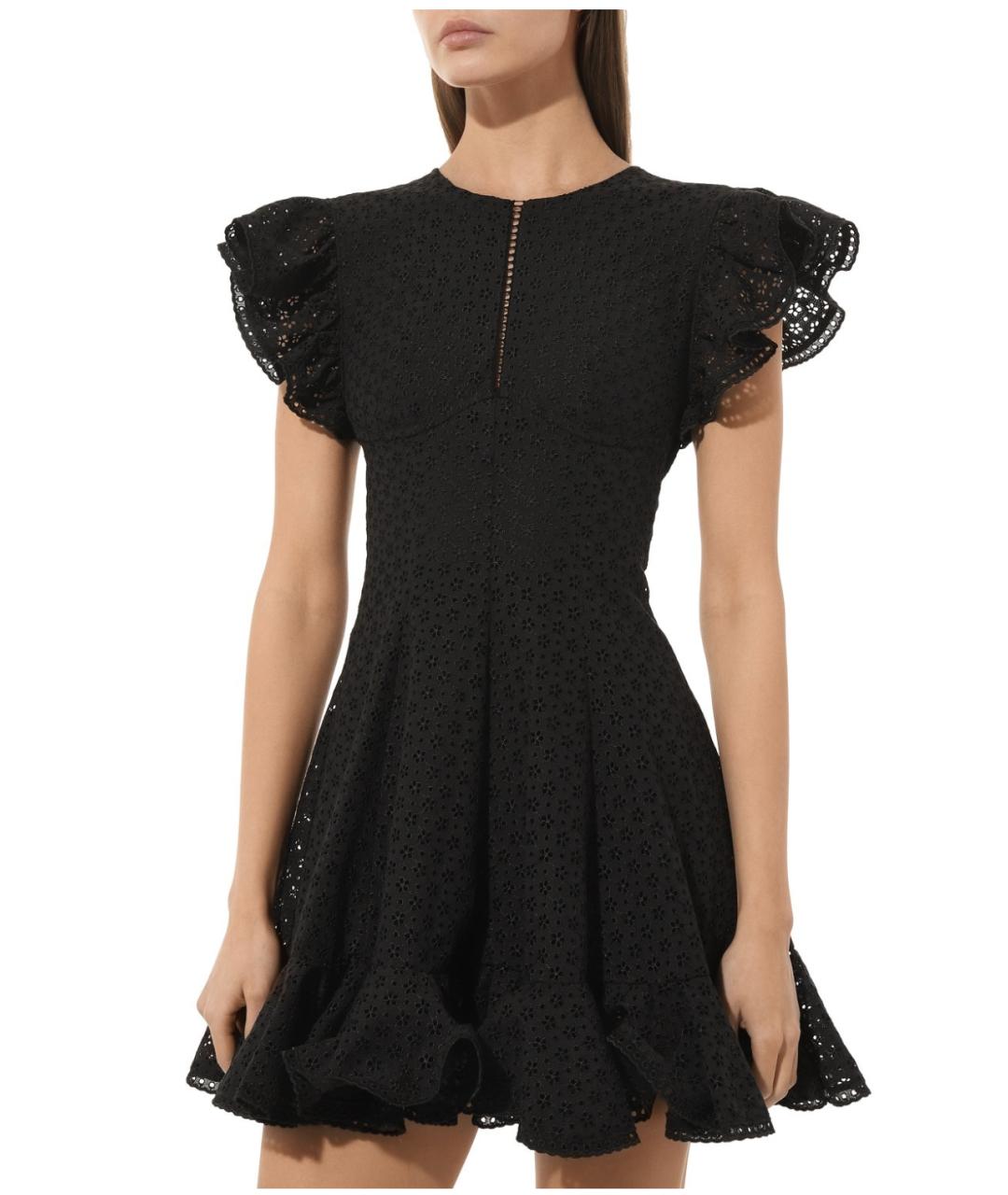 PHILOSOPHY DI LORENZO SERAFINI Черное хлопковое коктейльное платье, фото 3