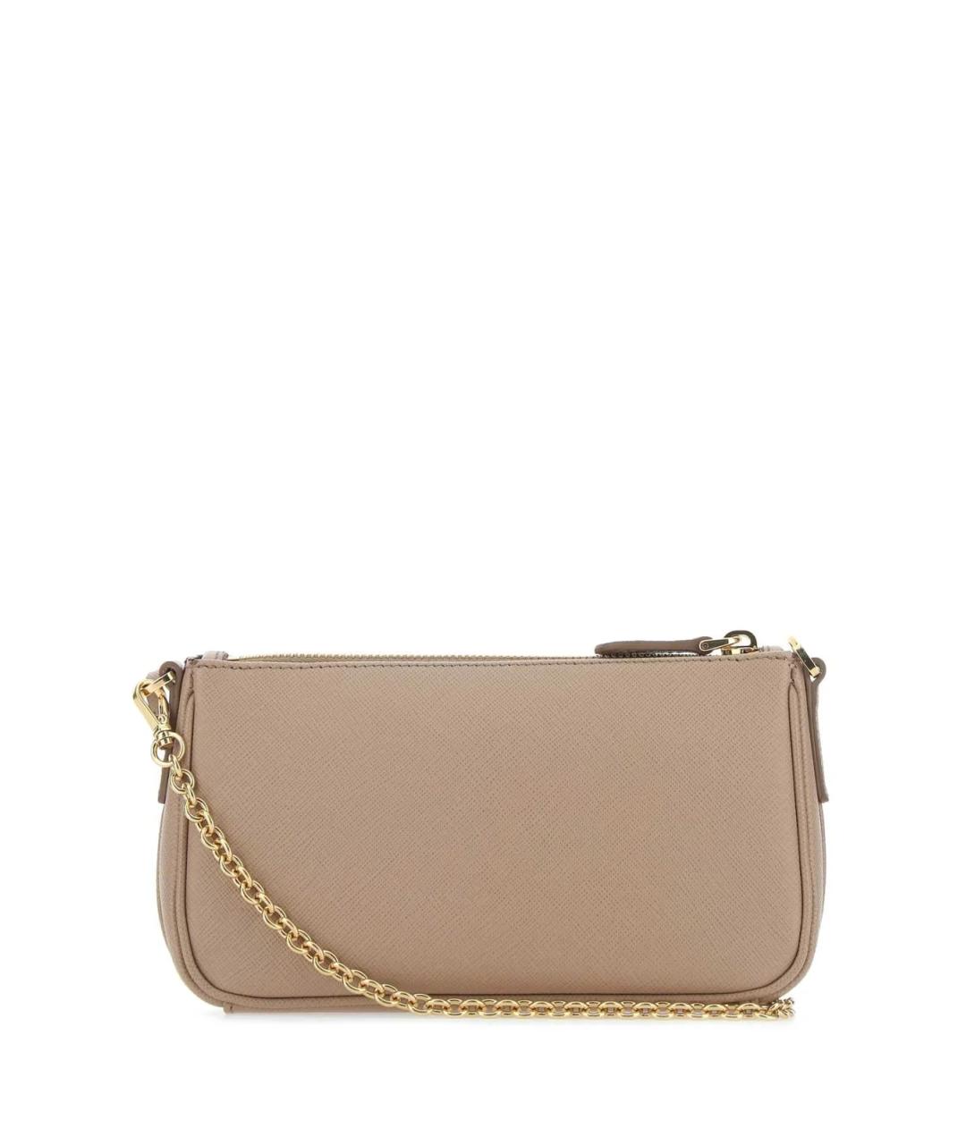 PRADA Бежевая кожаная сумка с короткими ручками, фото 3