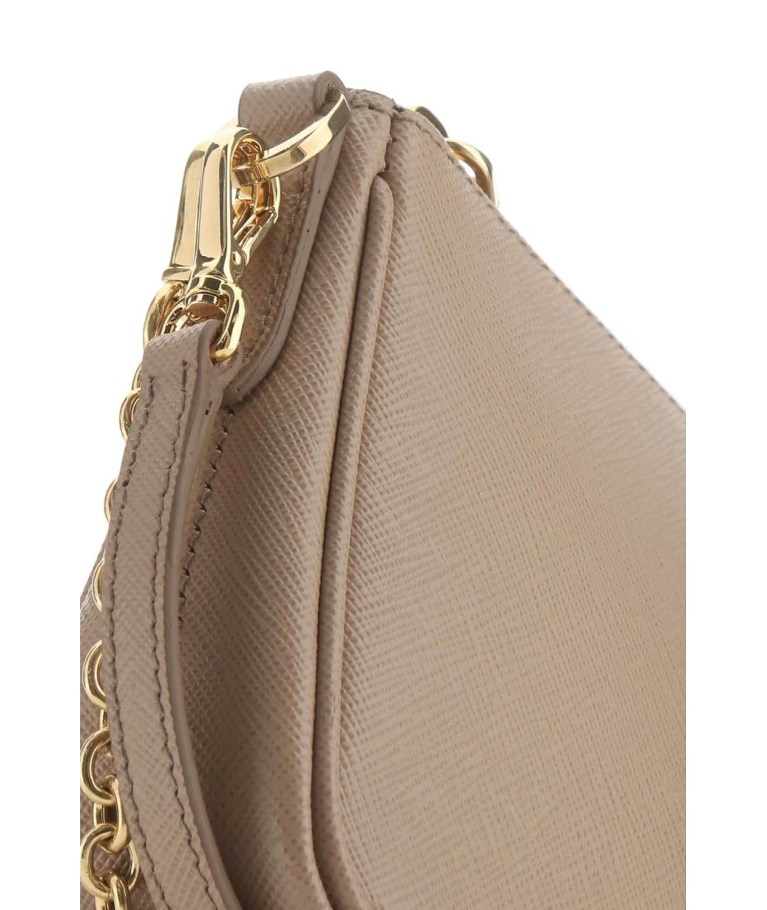 PRADA Бежевая кожаная сумка с короткими ручками, фото 4