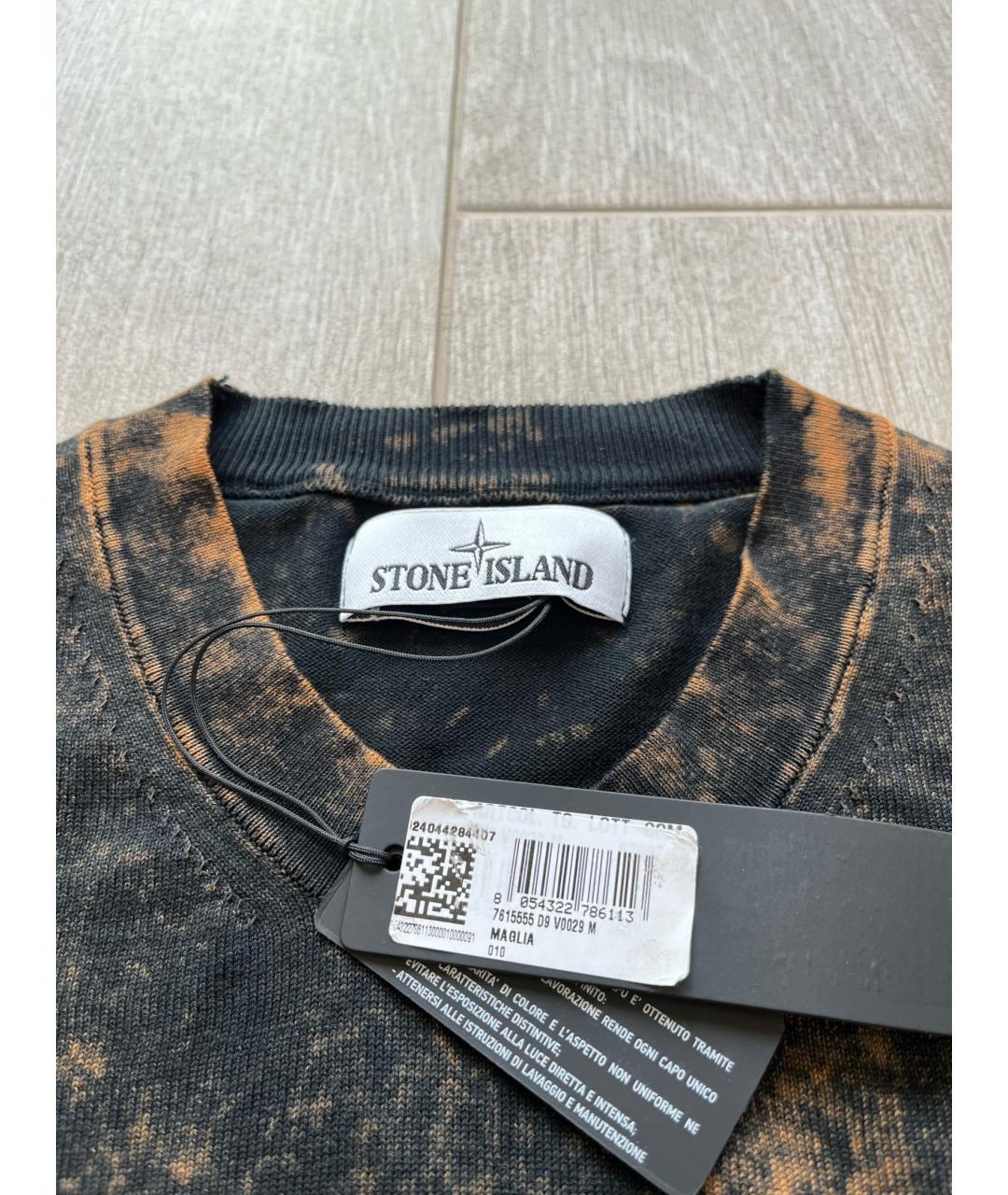 STONE ISLAND Черный хлопковый джемпер / свитер, фото 4