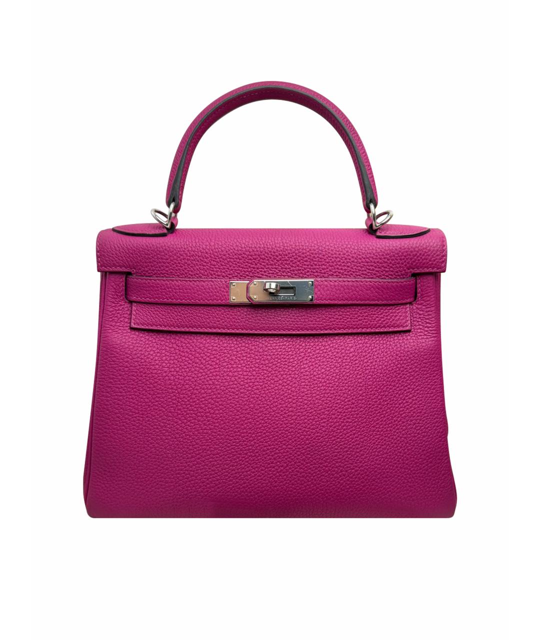 HERMES PRE-OWNED Фиолетовая кожаная сумка с короткими ручками, фото 1