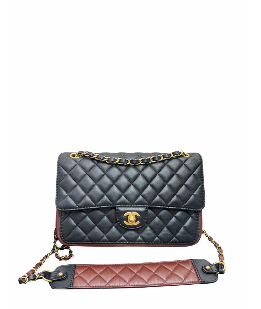 CHANEL PRE-OWNED Черная кожаная сумка через плечо, фото 1