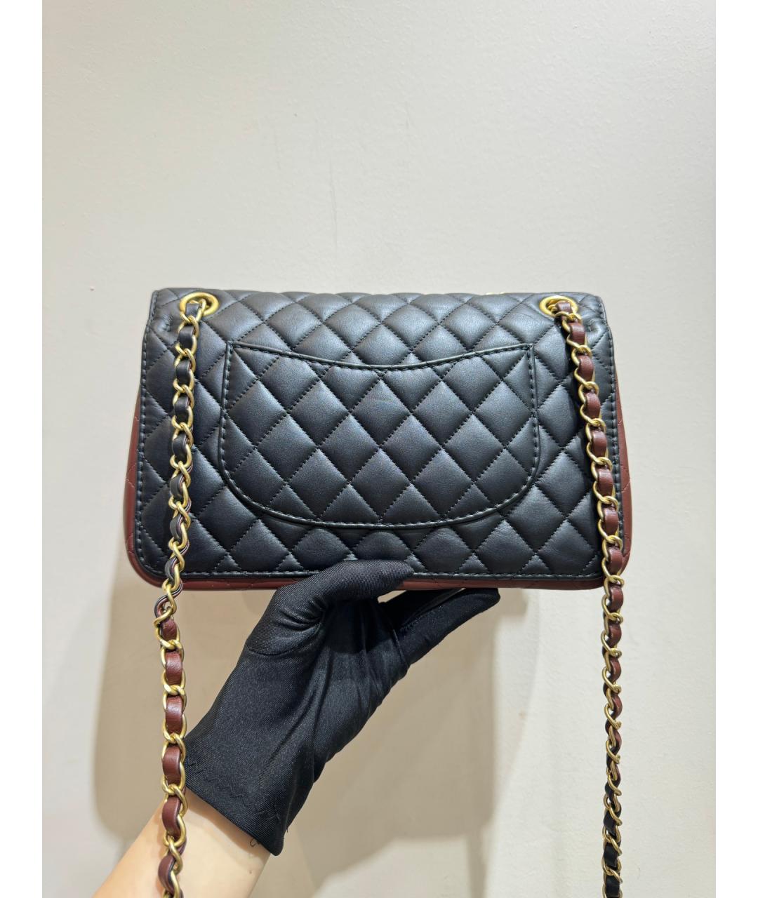 CHANEL PRE-OWNED Черная кожаная сумка через плечо, фото 3