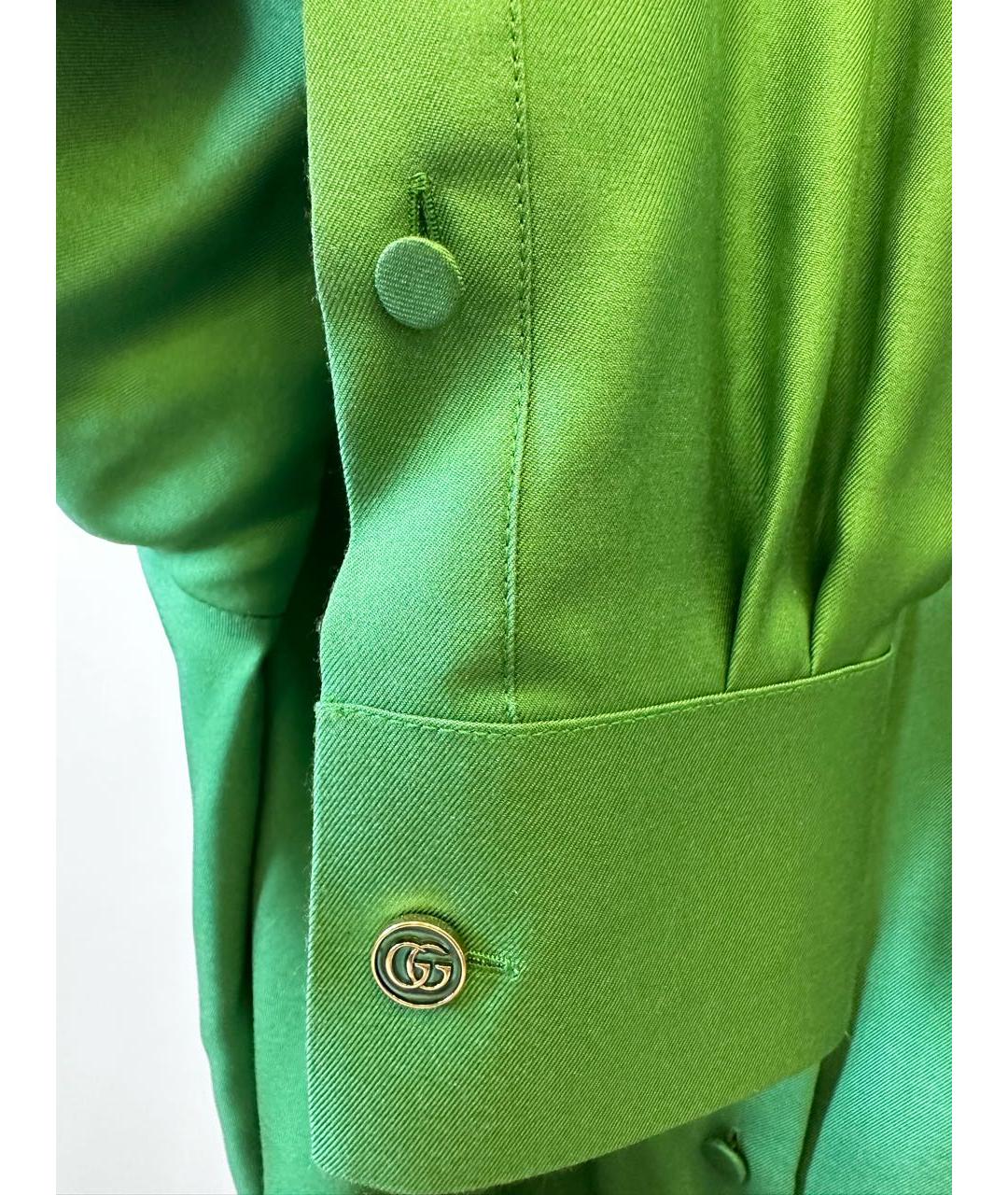 GUCCI Зеленая шелковая блузы, фото 5
