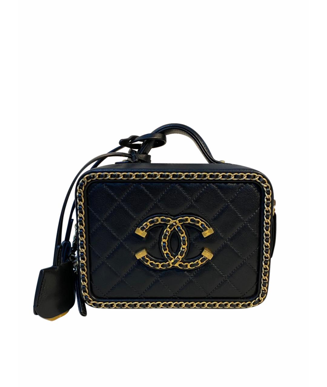 CHANEL PRE-OWNED Черная кожаная сумка через плечо, фото 1