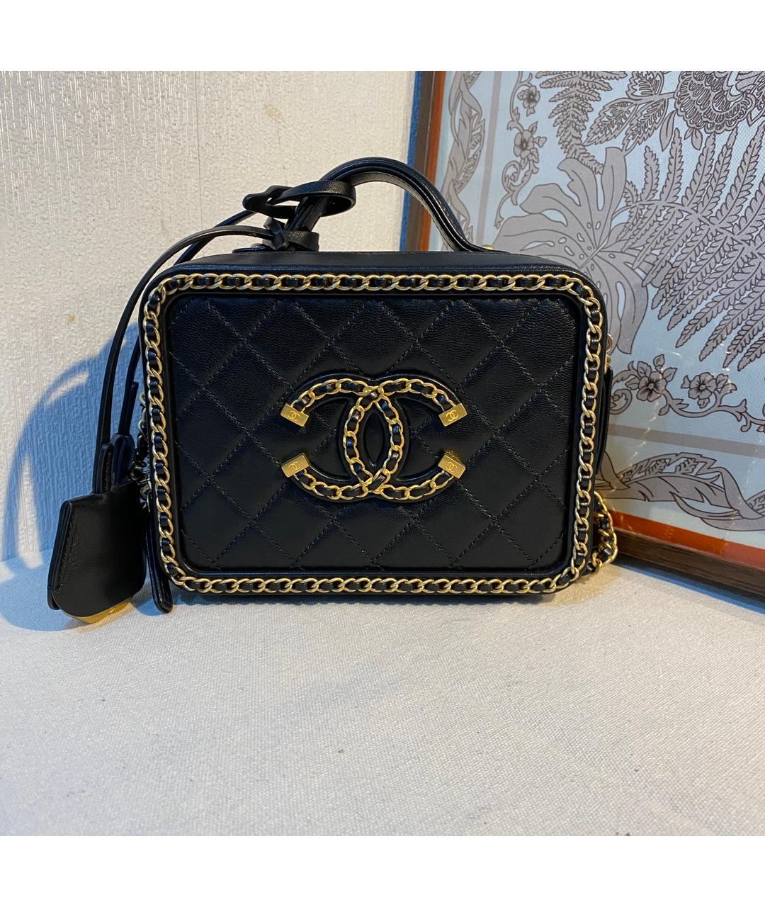 CHANEL PRE-OWNED Черная кожаная сумка через плечо, фото 5