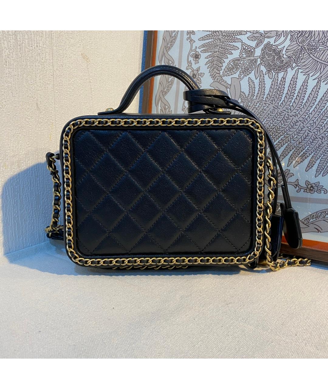 CHANEL PRE-OWNED Черная кожаная сумка через плечо, фото 3