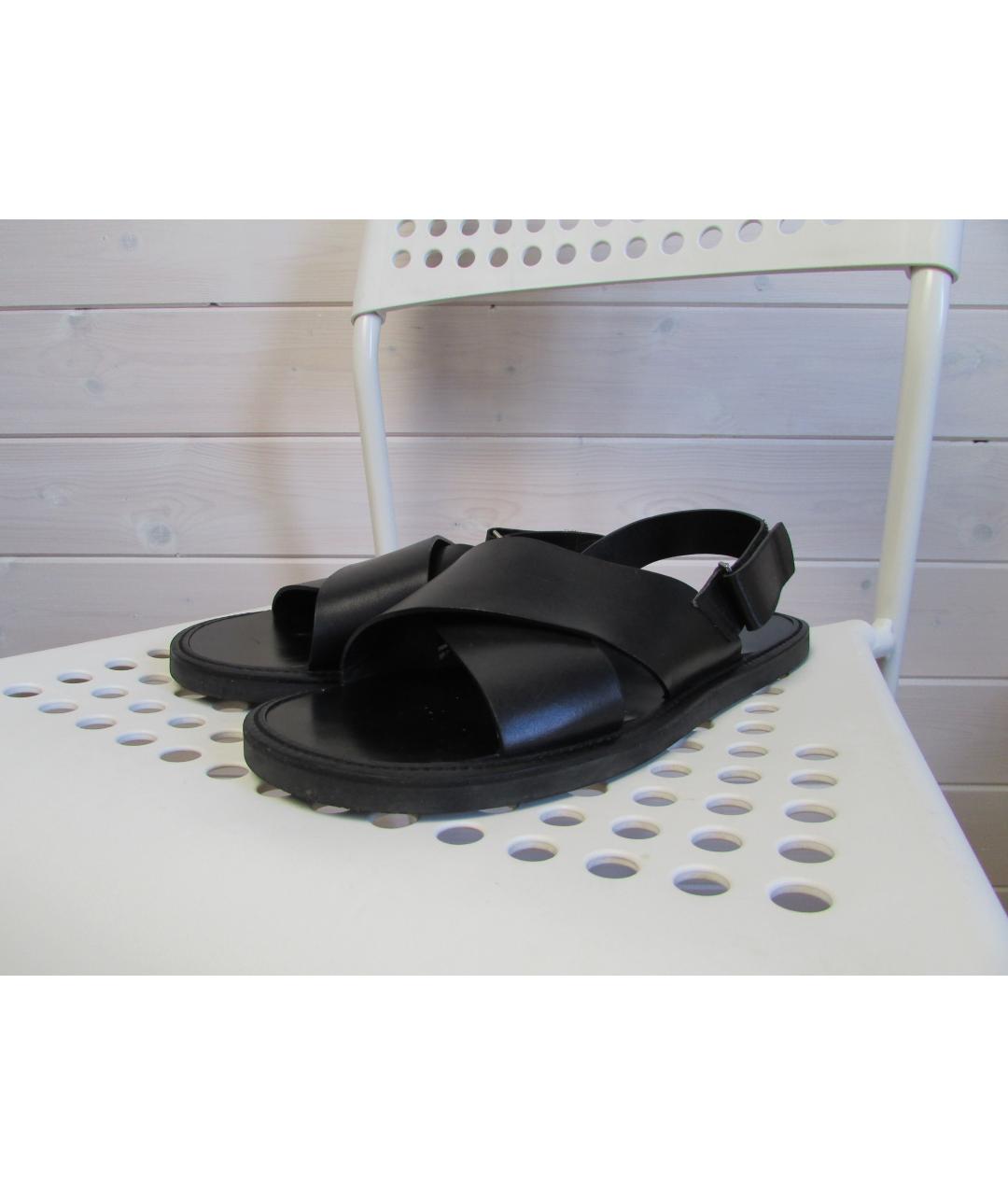 BALLY Черные кожаные сандалии, фото 7
