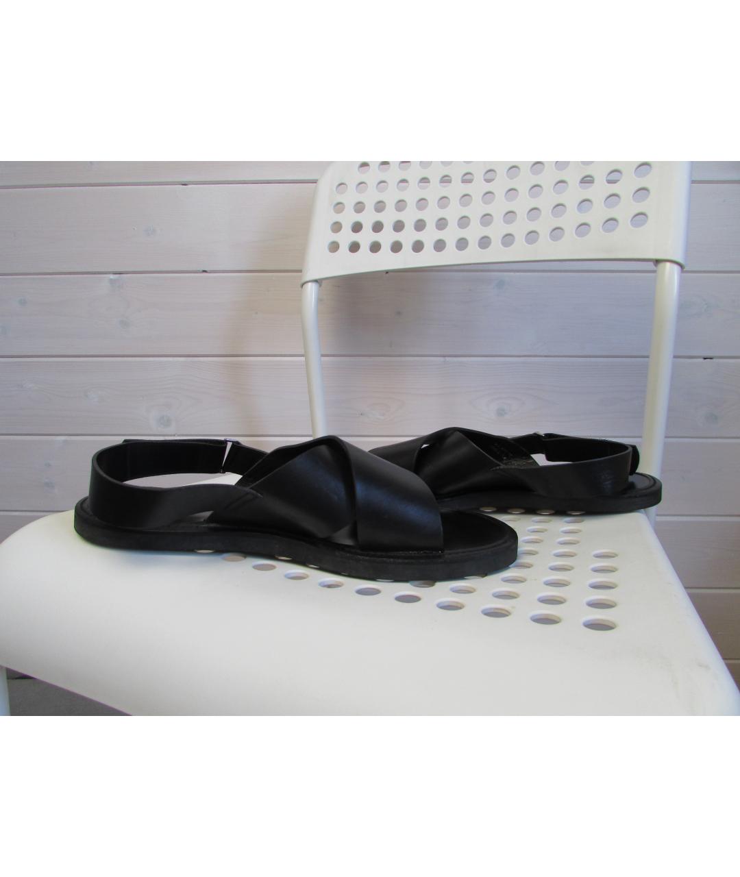 BALLY Черные кожаные сандалии, фото 3