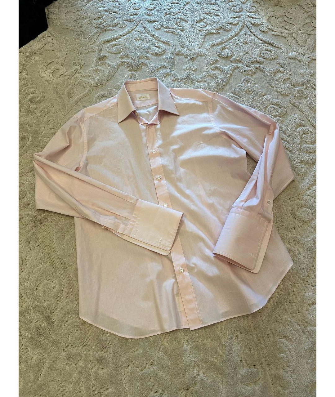 BRIONI Розовая хлопковая кэжуал рубашка, фото 4