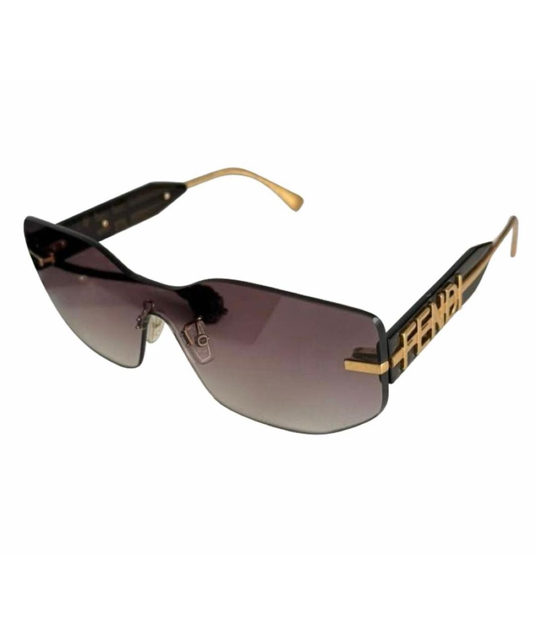 FENDI Черные пластиковые солнцезащитные очки, фото 1