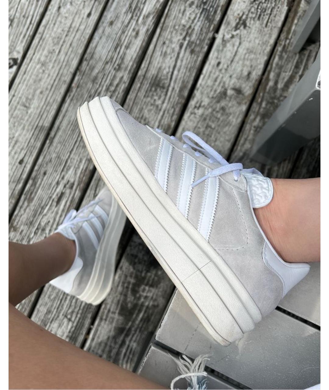 ADIDAS Серые кожаные кеды, фото 7