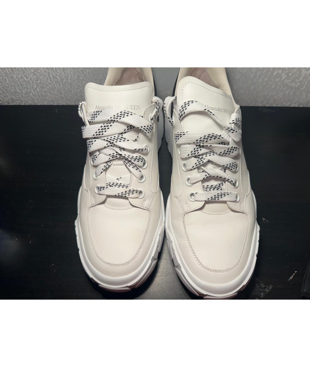 ALEXANDER MCQUEEN Белые кожаные высокие кроссовки / кеды, фото 3