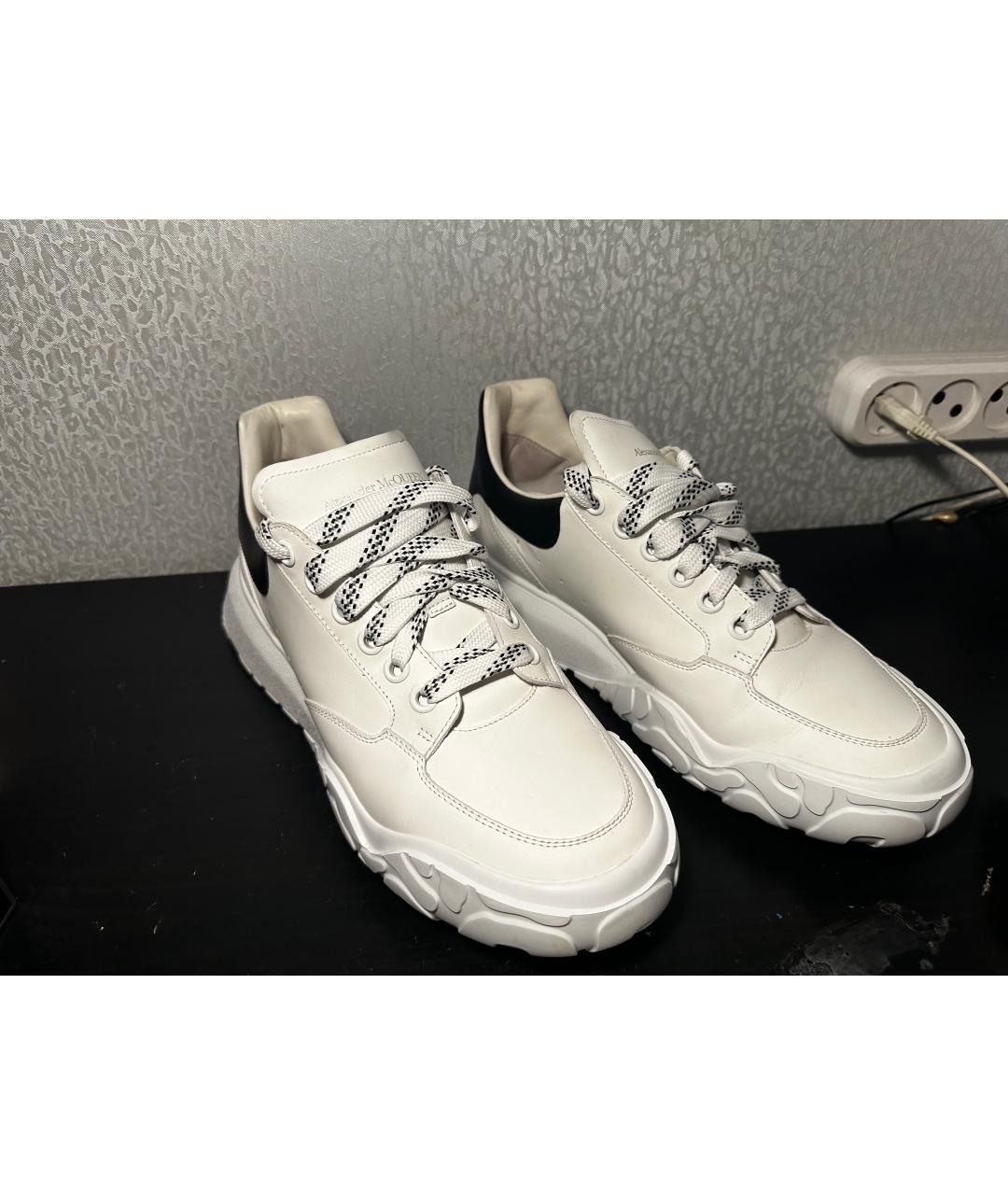 ALEXANDER MCQUEEN Белые кожаные высокие кроссовки / кеды, фото 4
