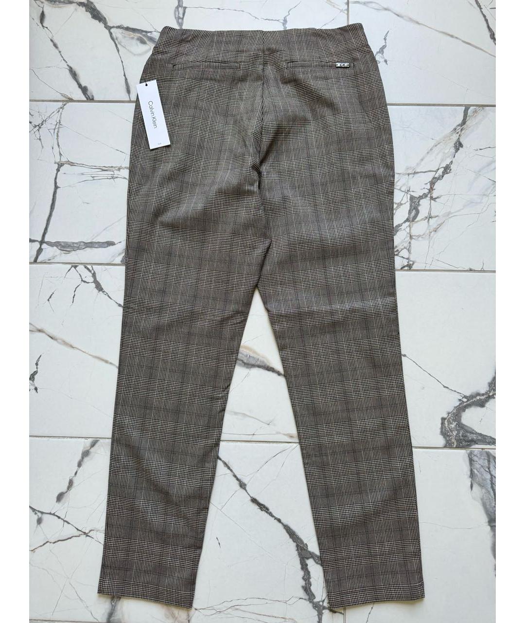 CALVIN KLEIN Коричневые вискозные брюки узкие, фото 7