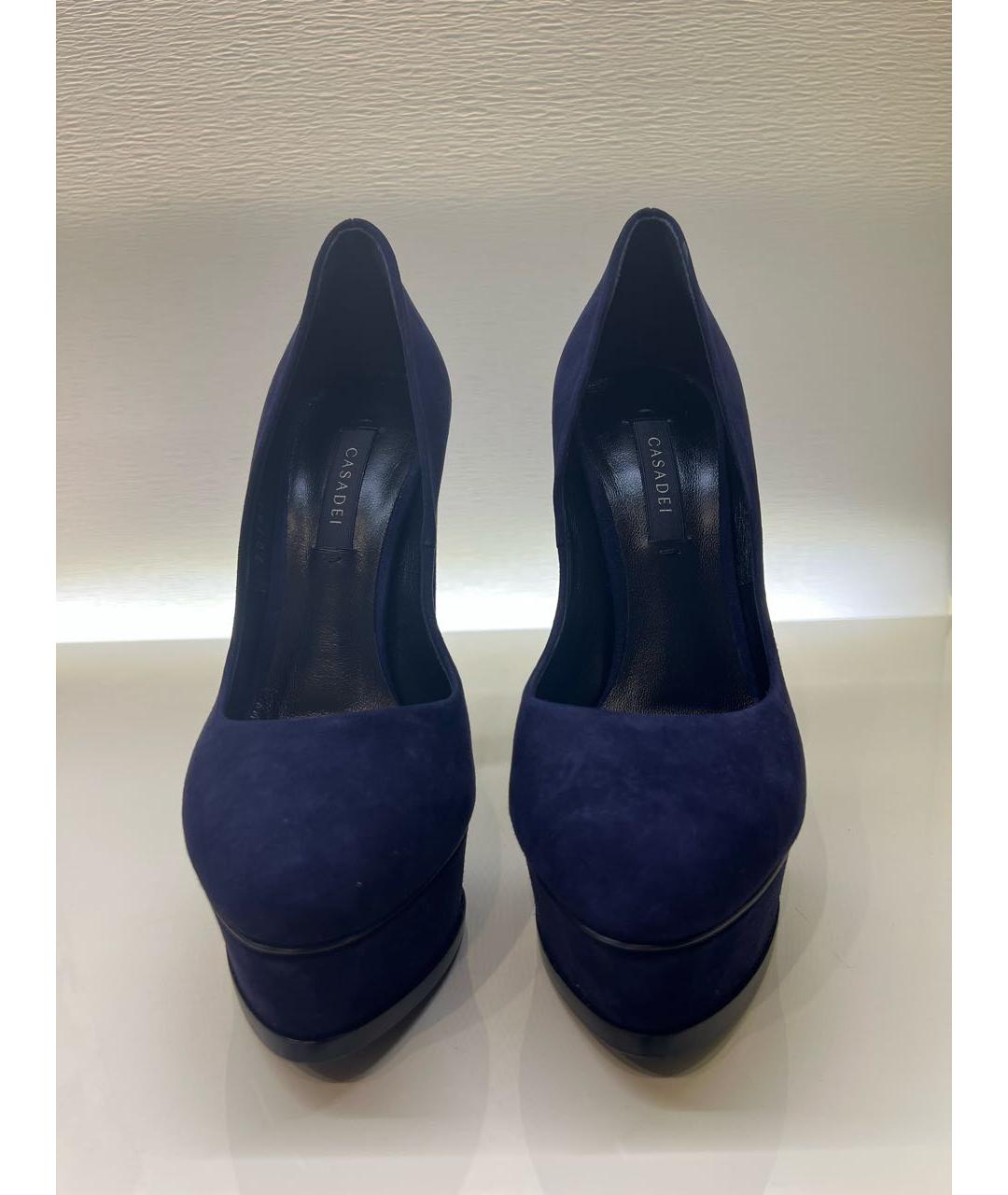 CASADEI Темно-синие замшевые туфли, фото 2