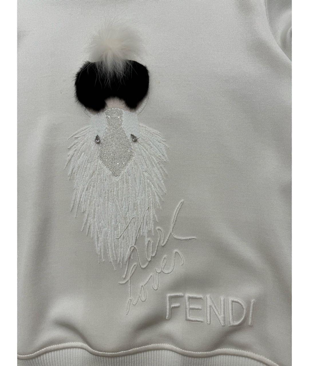 FENDI Белый шелковый джемпер / свитер, фото 3
