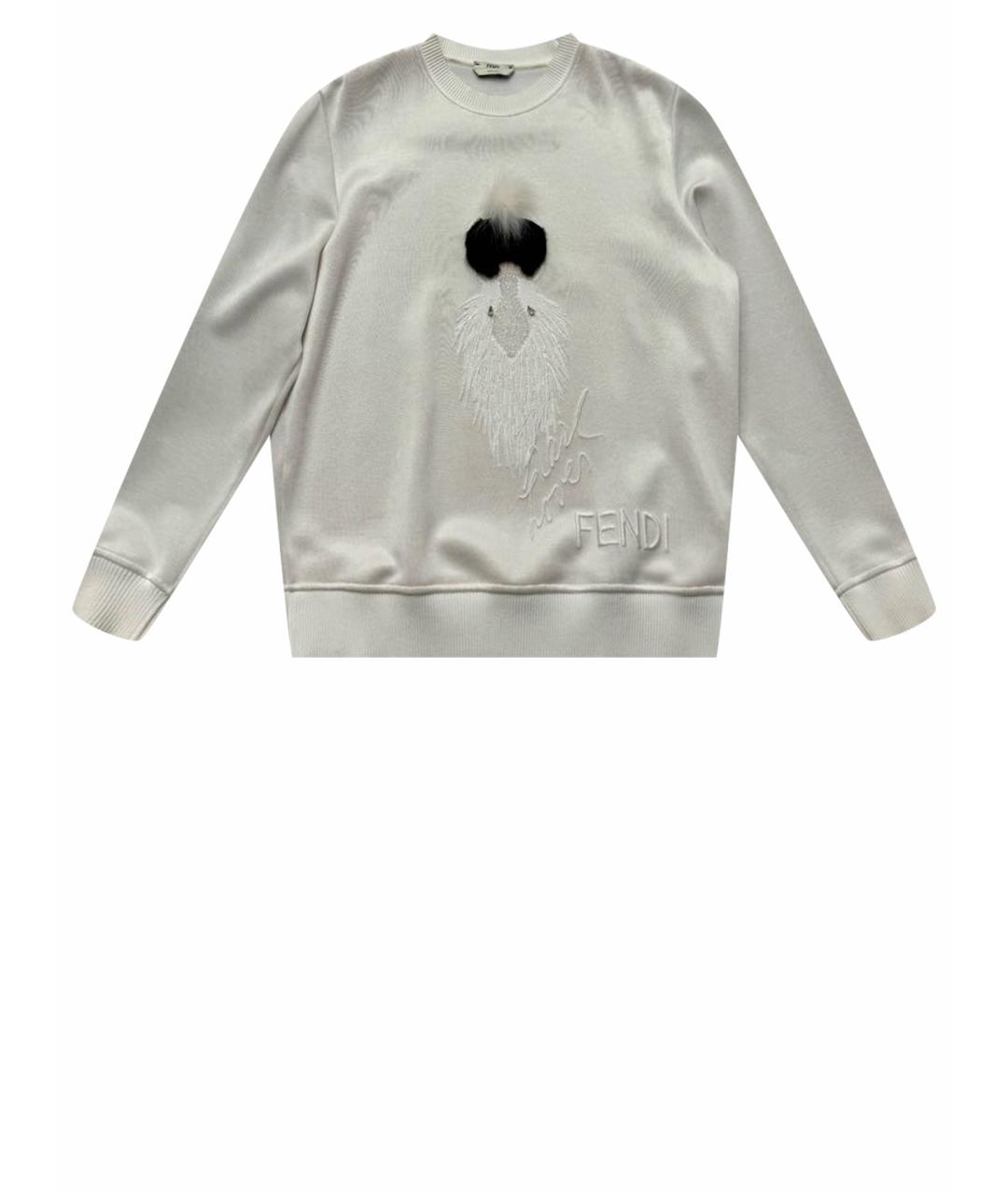 FENDI Белый шелковый джемпер / свитер, фото 1