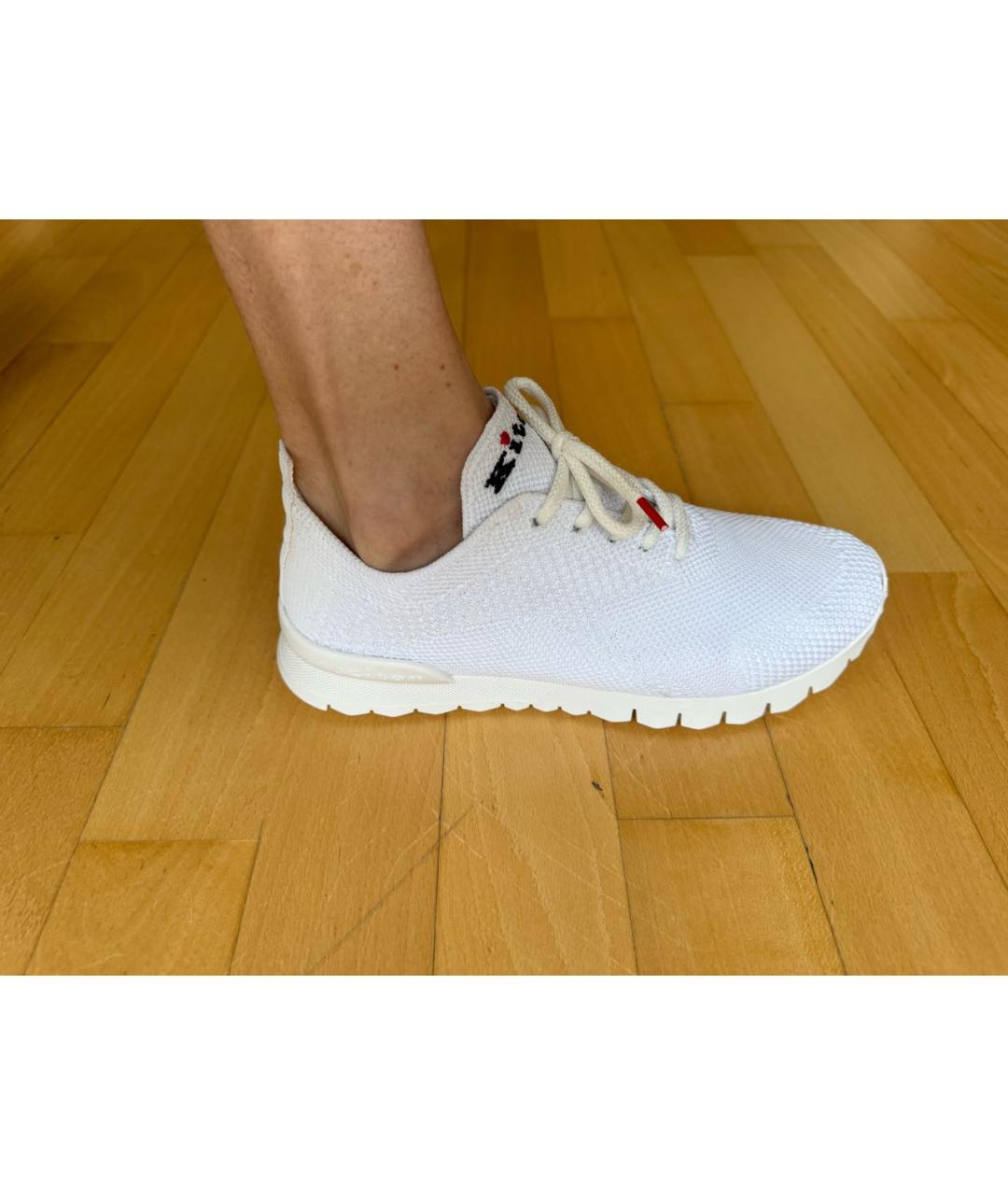 KITON Белые текстильные кроссовки, фото 4