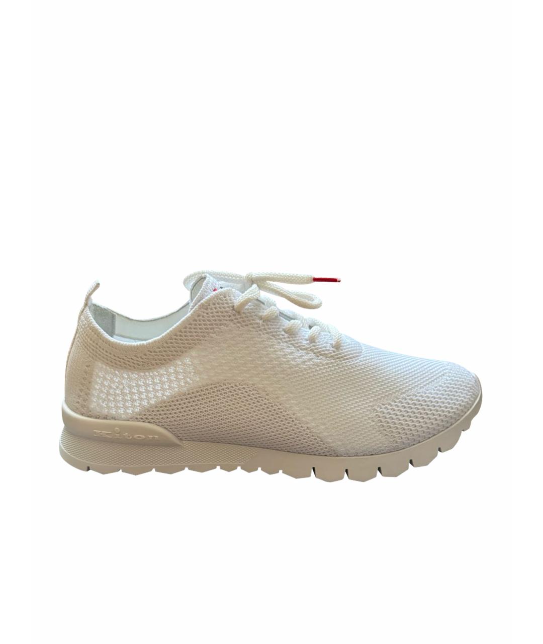 KITON Белые текстильные кроссовки, фото 1