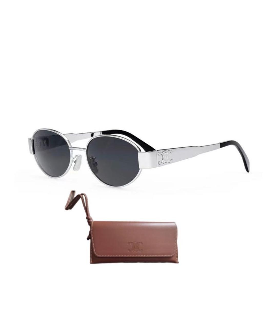 CELINE PRE-OWNED Серебряные пластиковые солнцезащитные очки, фото 1