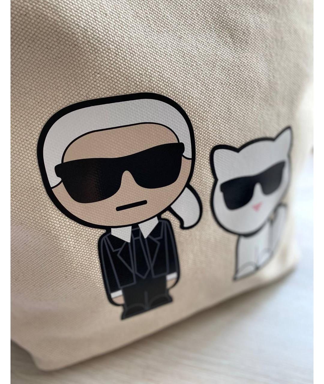 KARL LAGERFELD Бежевая сумка тоут, фото 2