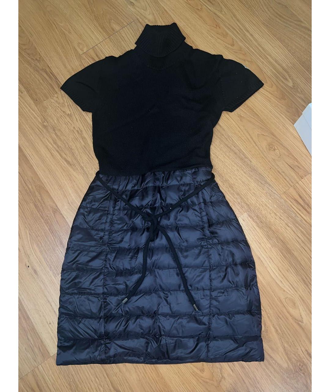 MONCLER Черное шерстяное повседневное платье, фото 5