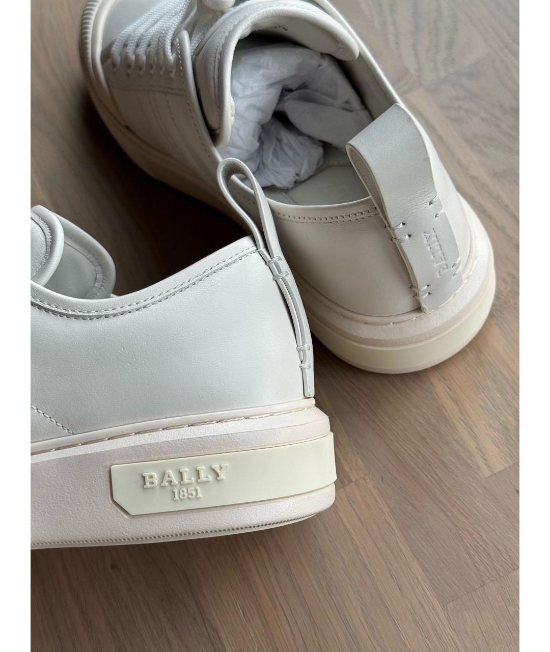 BALLY Белые кожаные низкие кроссовки / кеды, фото 7