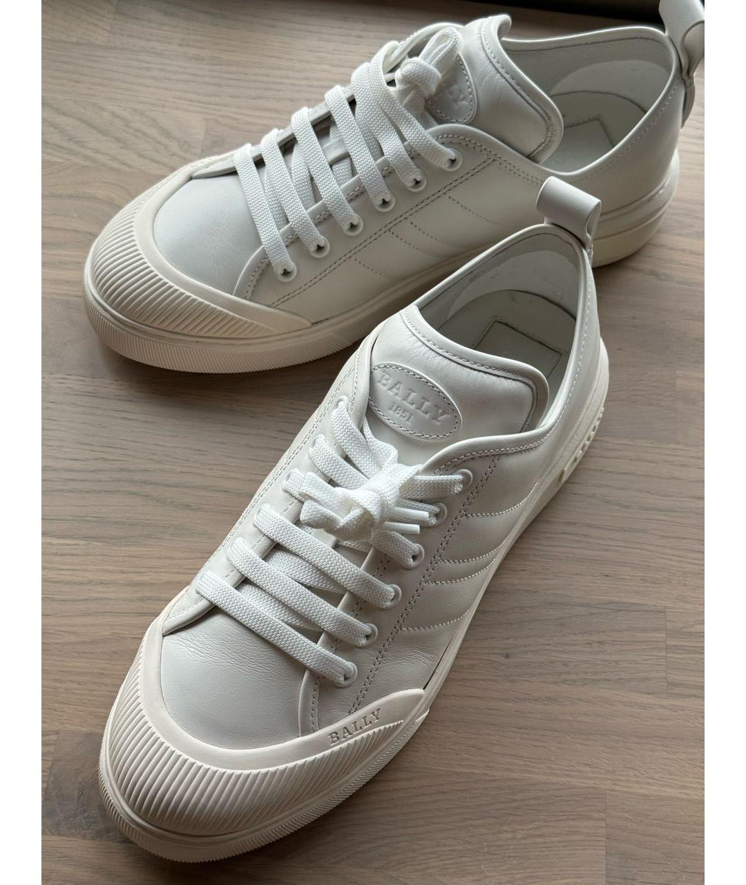 BALLY Белые кожаные низкие кроссовки / кеды, фото 6