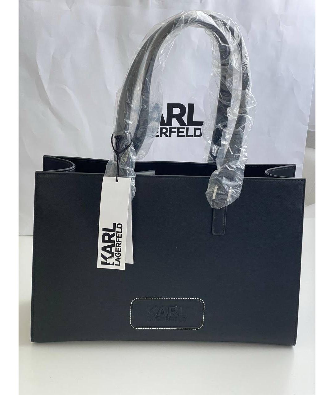 KARL LAGERFELD Черная сумка с короткими ручками из искусственной кожи, фото 7
