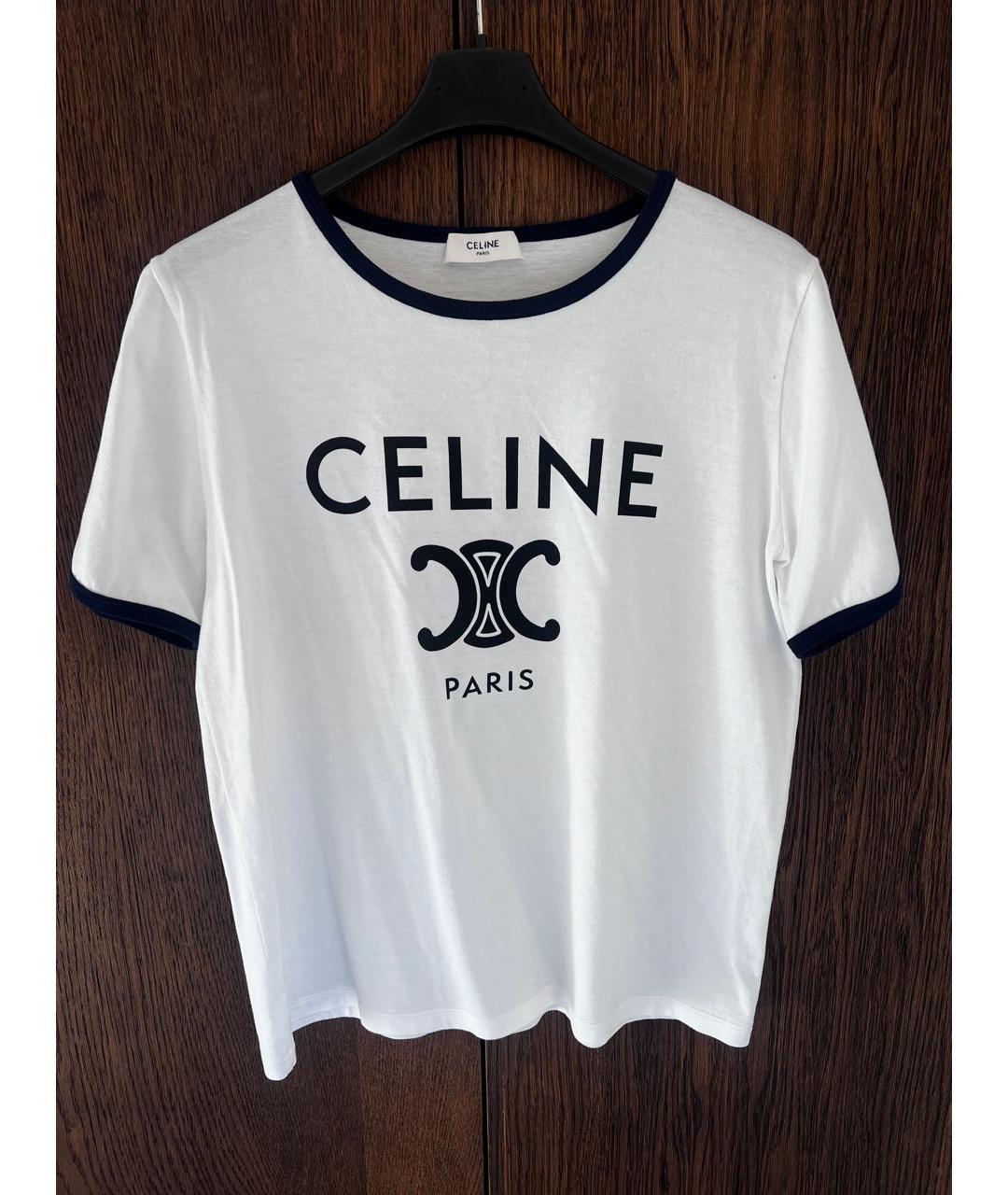 CELINE PRE-OWNED Белая хлопковая футболка, фото 5