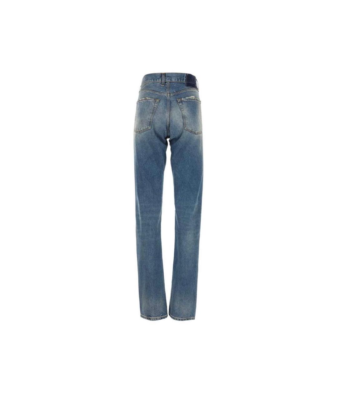 MAISON MARGIELA Синие хлопковые прямые джинсы, фото 2