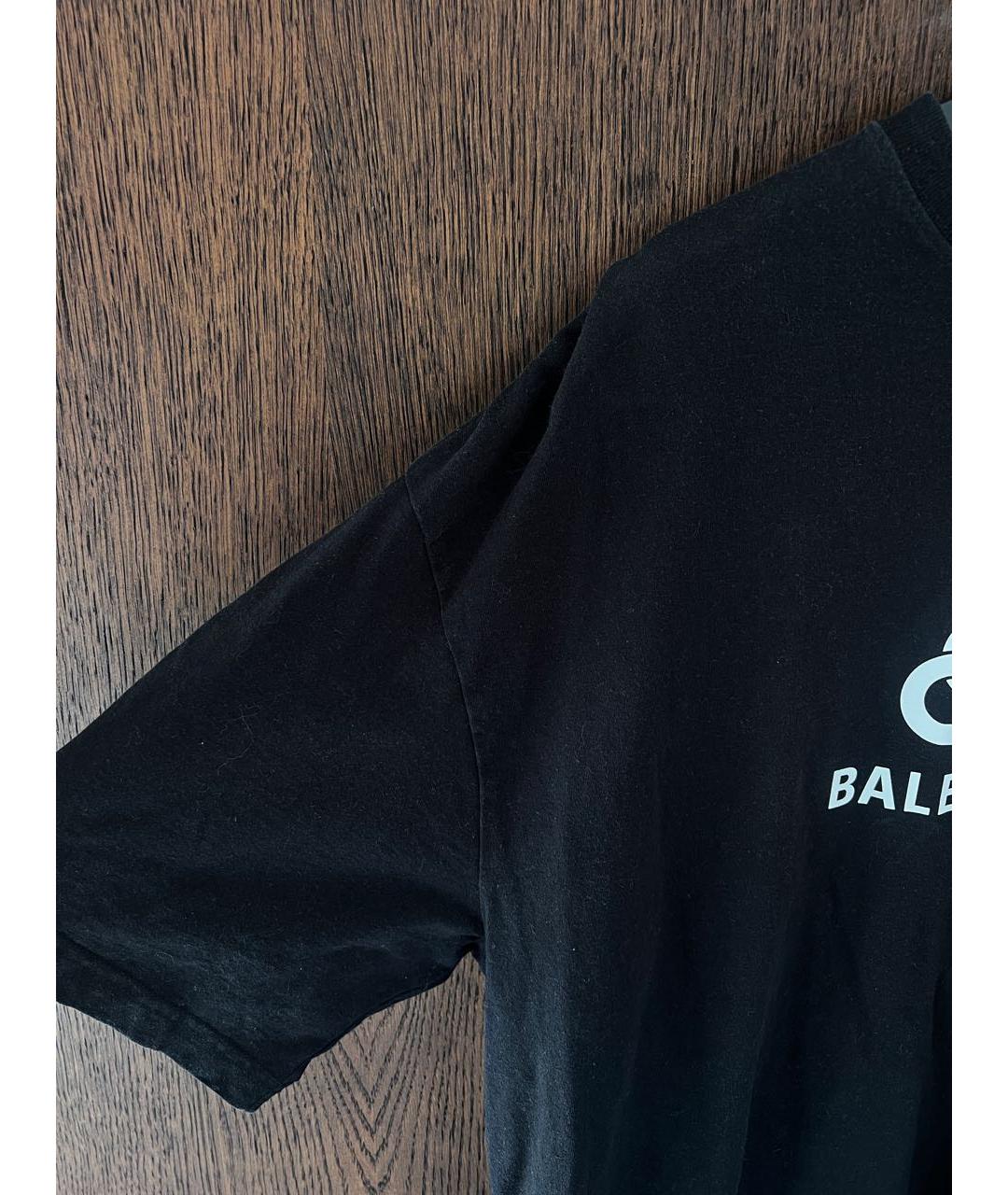 BALENCIAGA Черная хлопковая футболка, фото 4