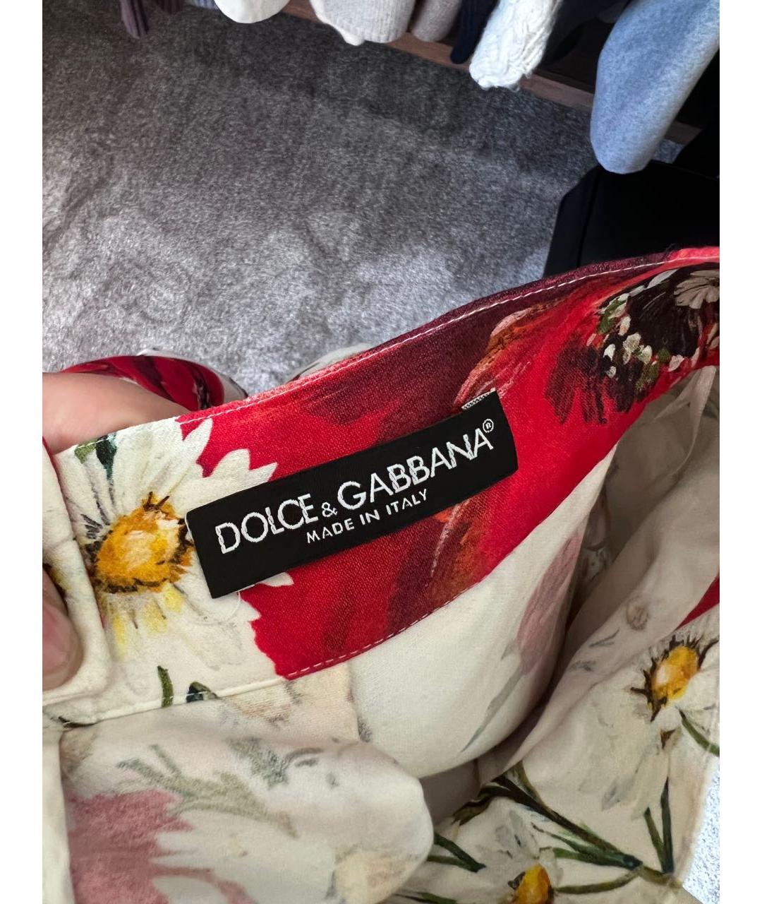 DOLCE&GABBANA Мульти хлопковая юбка миди, фото 3