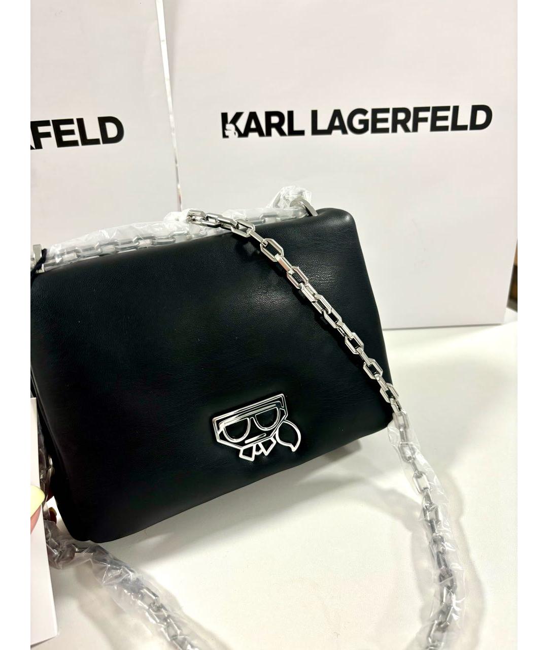 KARL LAGERFELD Черная сумка через плечо из искусственной кожи, фото 3