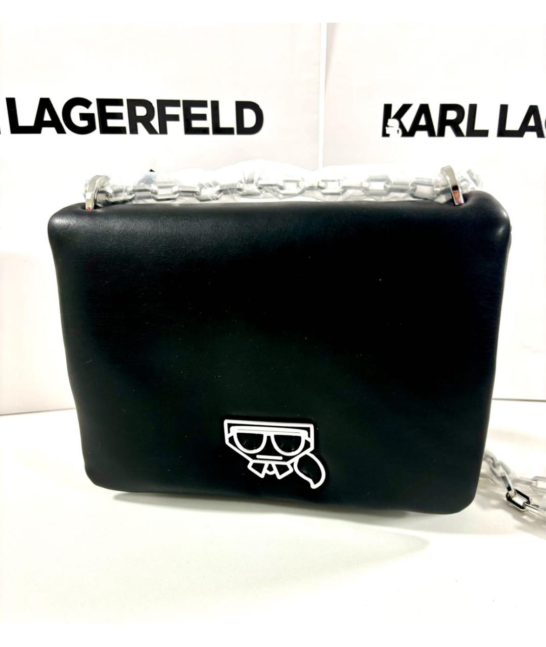 KARL LAGERFELD Черная сумка через плечо из искусственной кожи, фото 9
