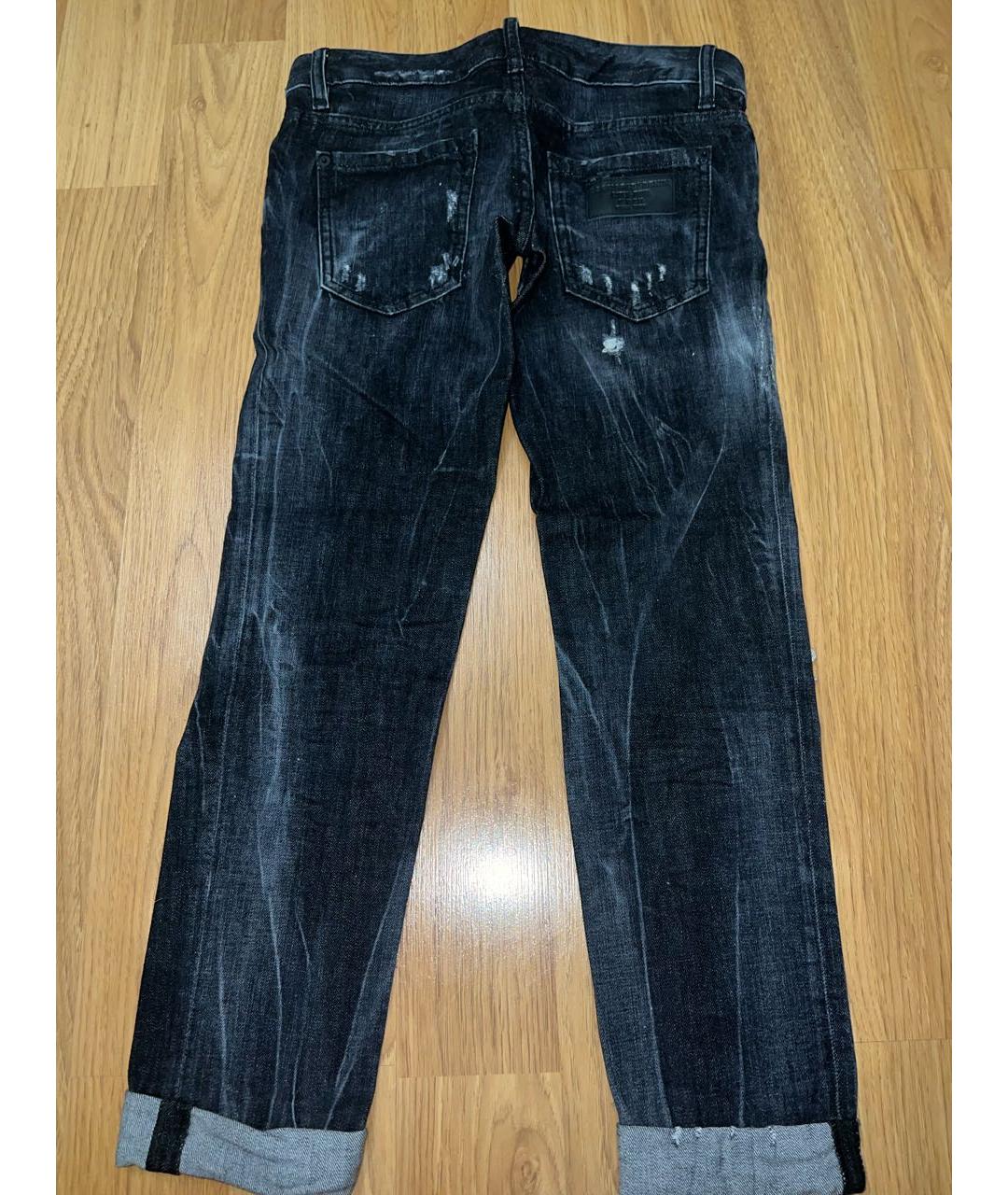 DSQUARED2 Черные хлопко-полиэстеровые прямые джинсы, фото 2