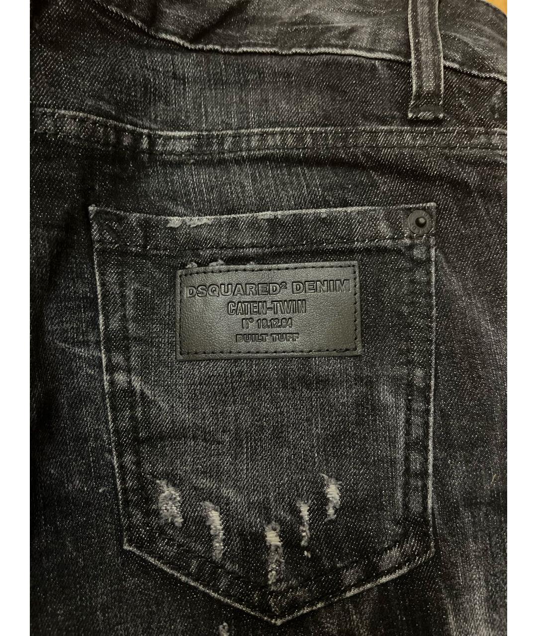 DSQUARED2 Черные хлопко-полиэстеровые прямые джинсы, фото 4