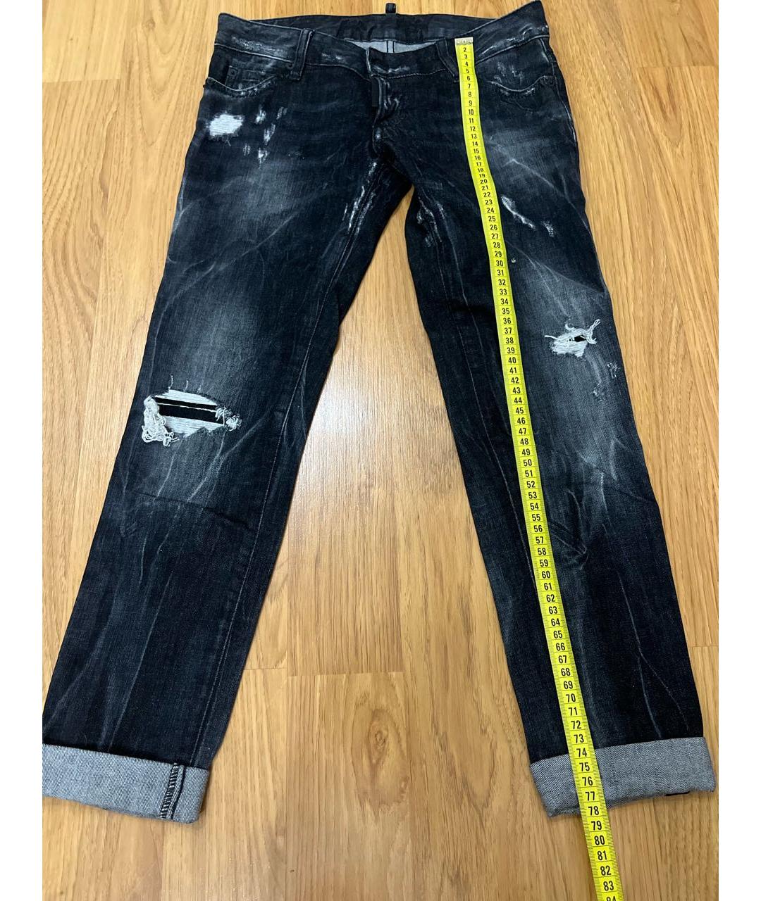 DSQUARED2 Черные хлопко-полиэстеровые прямые джинсы, фото 6