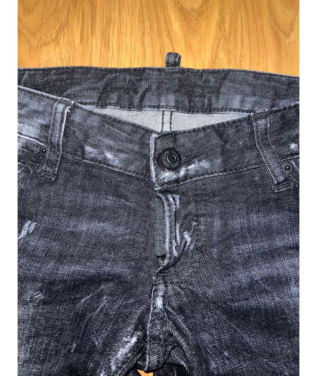 DSQUARED2 Черные хлопко-полиэстеровые прямые джинсы, фото 3
