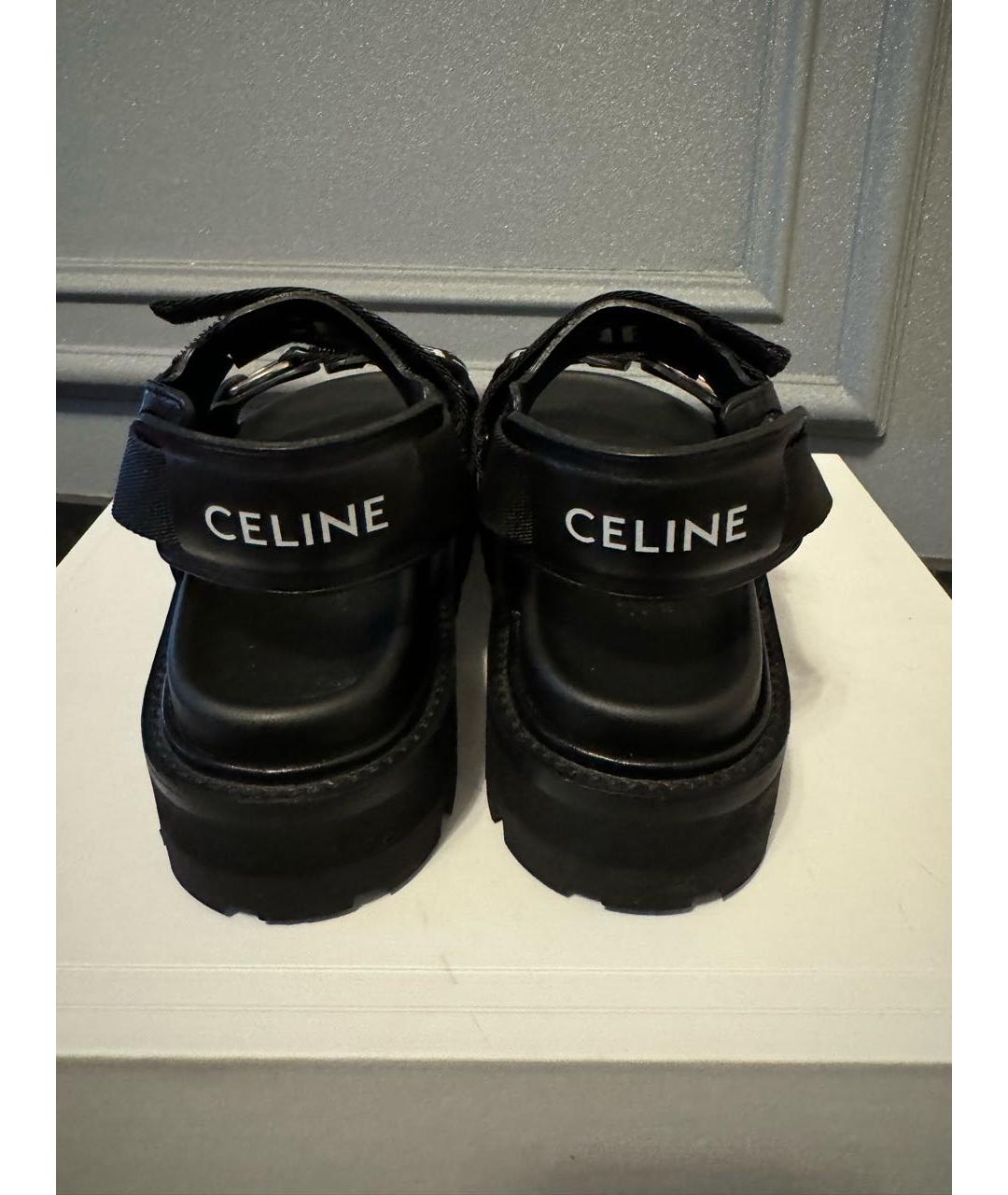 CELINE PRE-OWNED Черные кожаные сандалии, фото 4