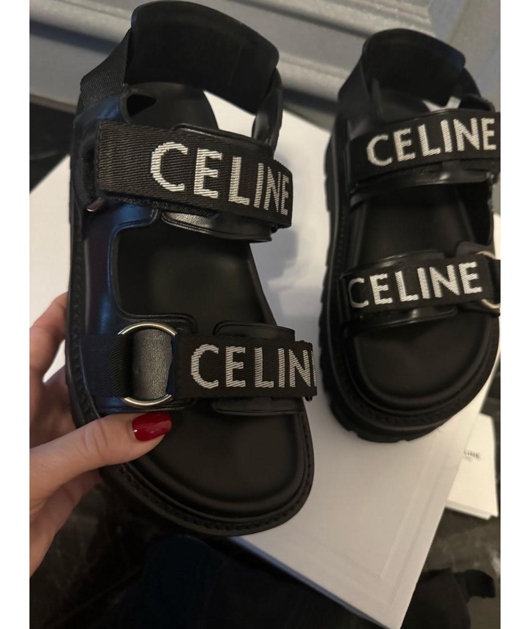 CELINE PRE-OWNED Черные кожаные сандалии, фото 8