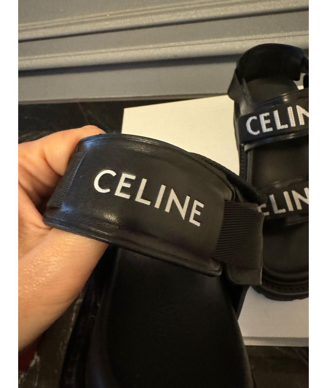 CELINE PRE-OWNED Черные кожаные сандалии, фото 6