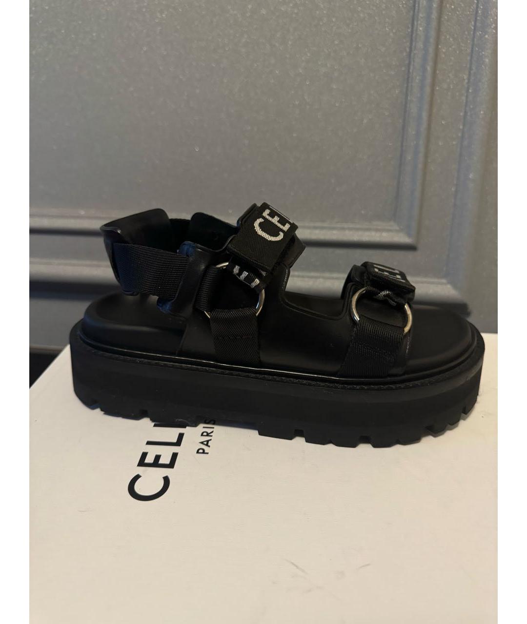 CELINE PRE-OWNED Черные кожаные сандалии, фото 9