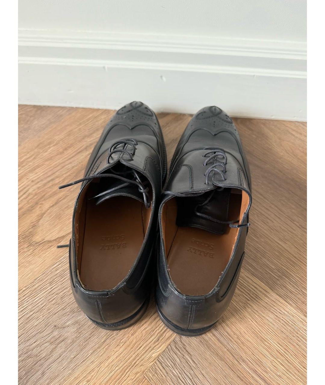 BALLY Черные кожаные низкие ботинки, фото 3