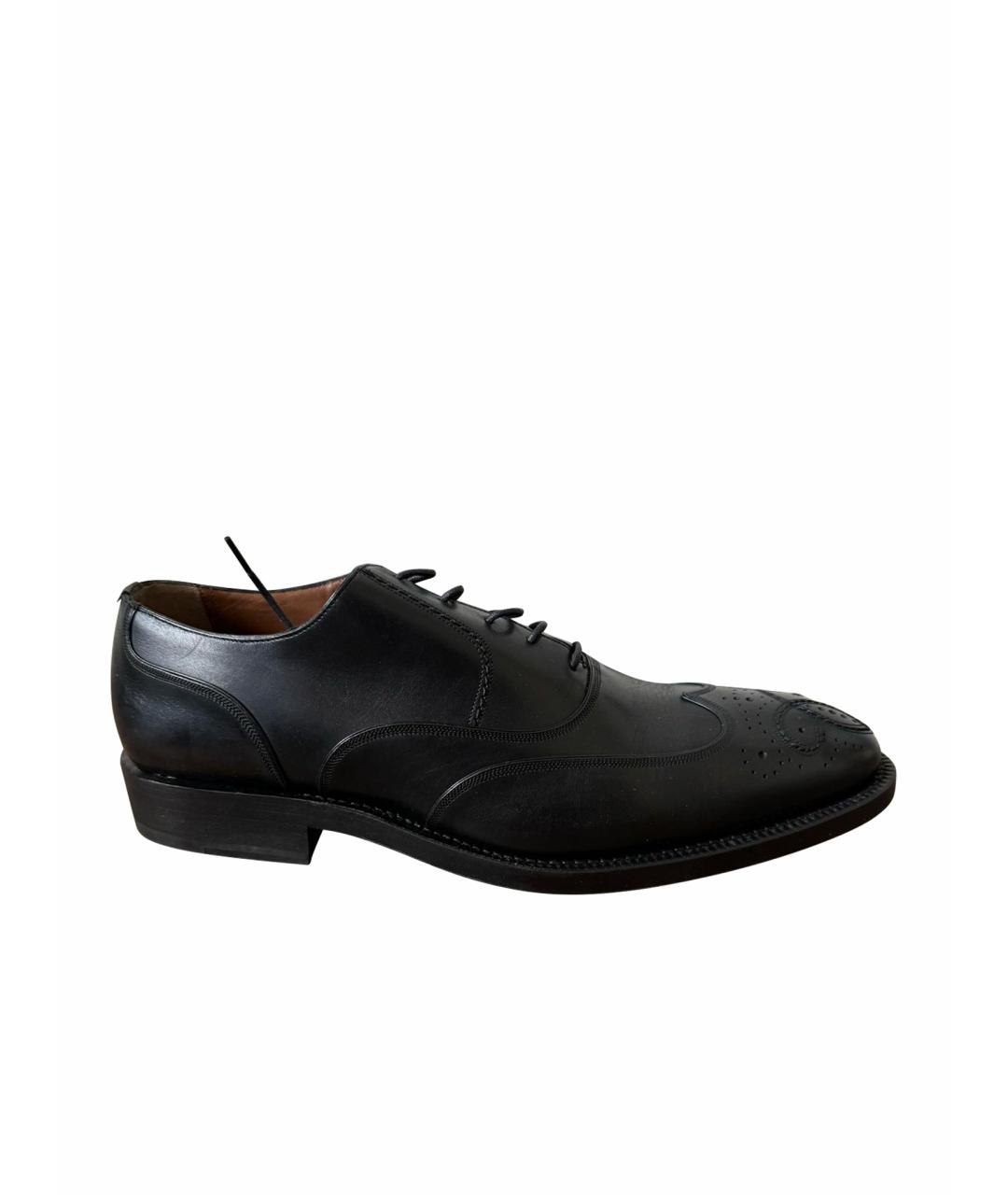 BALLY Черные кожаные низкие ботинки, фото 1
