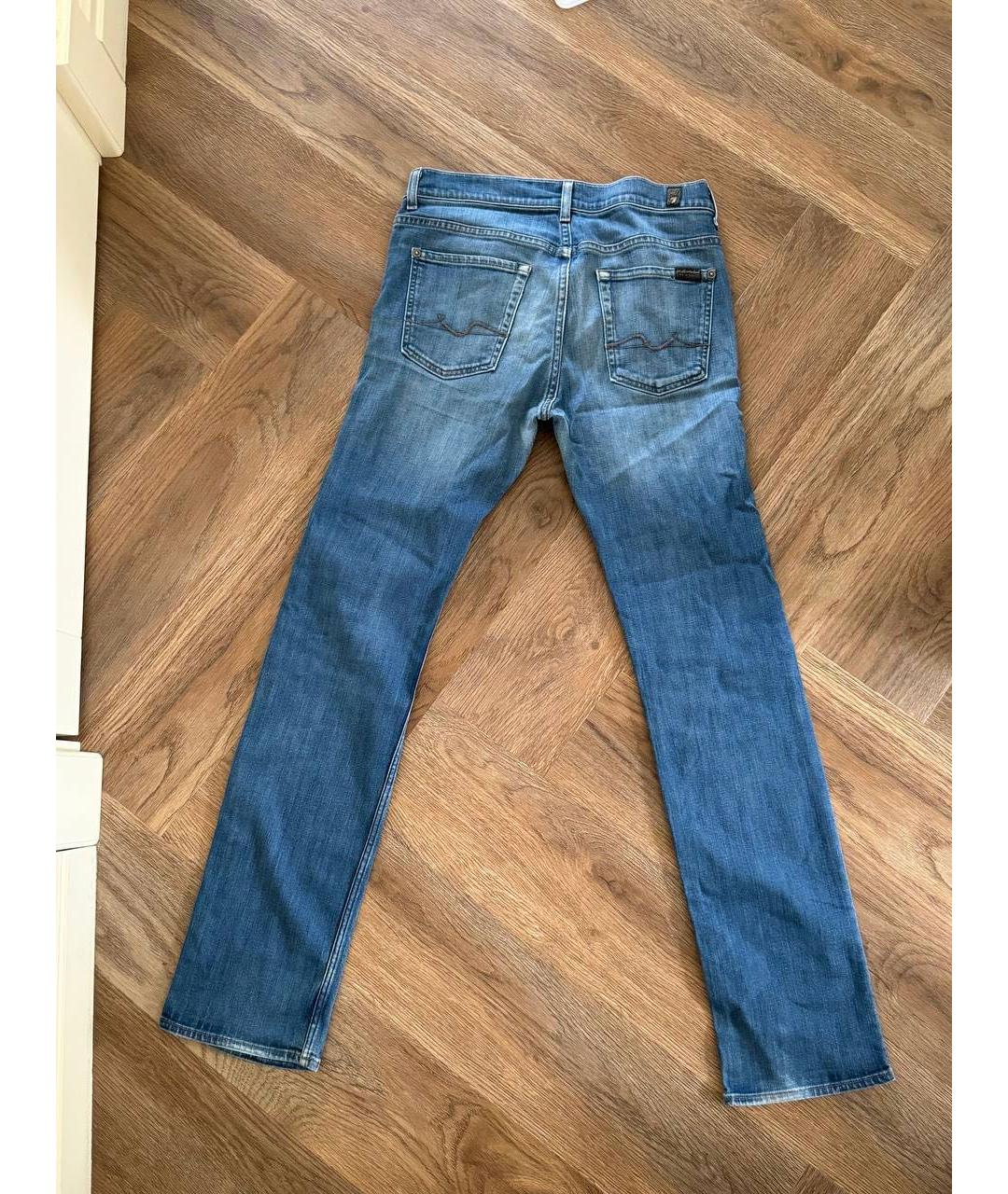 7 FOR ALL MANKIND Синие хлопко-эластановые джинсы, фото 2