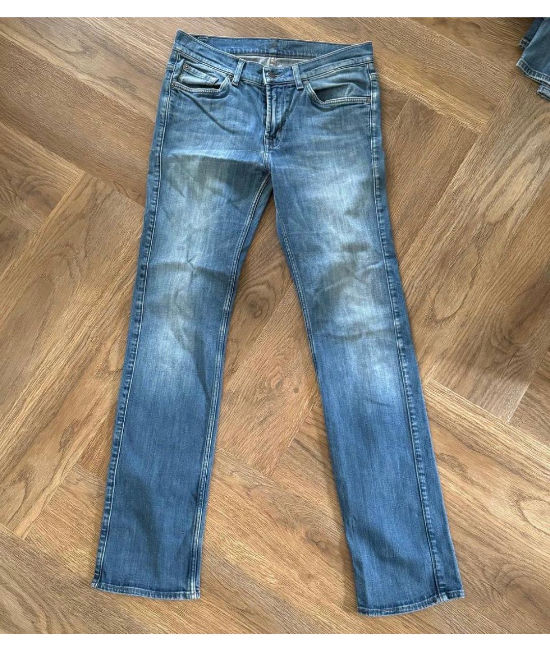 7 FOR ALL MANKIND Синие хлопко-эластановые джинсы, фото 5