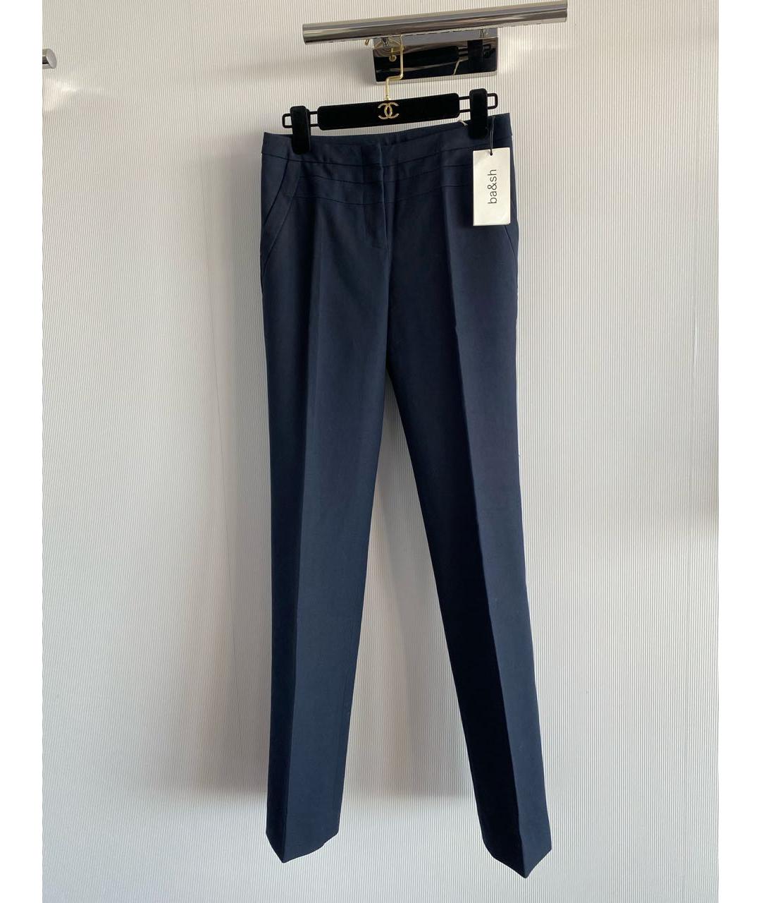 BA&SH Темно-синие хлопко-эластановые прямые брюки, фото 4